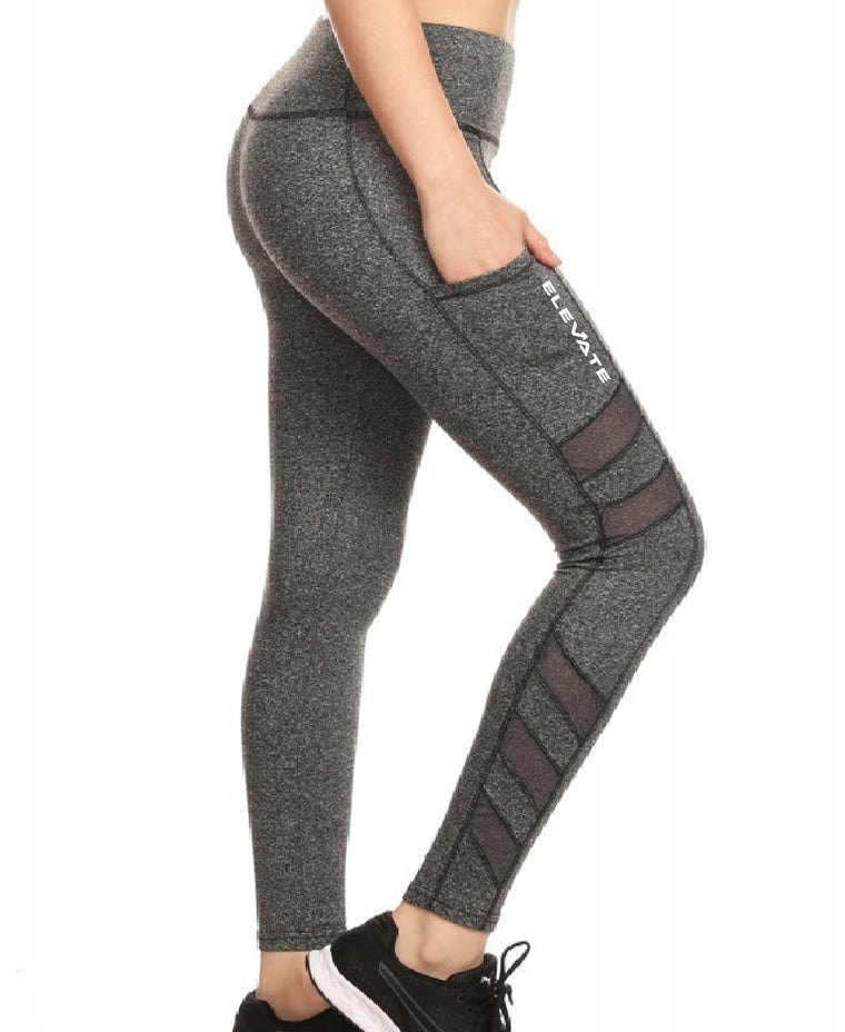 Sport Leggings With Side Pockets - Grey