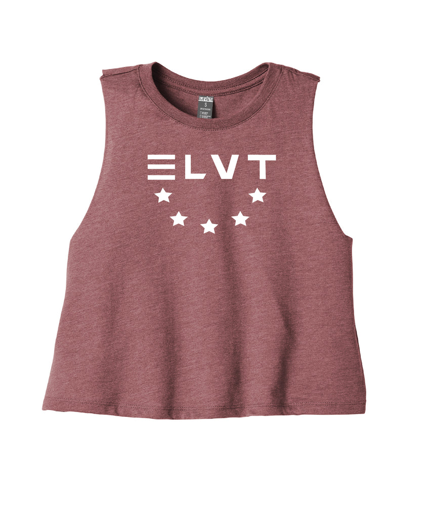 Women’s Racerback Cropped Tank - Heather Mauve