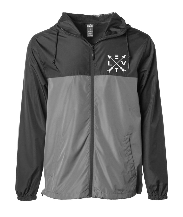 Windbreaker Zip Jacket - Black/ Grey