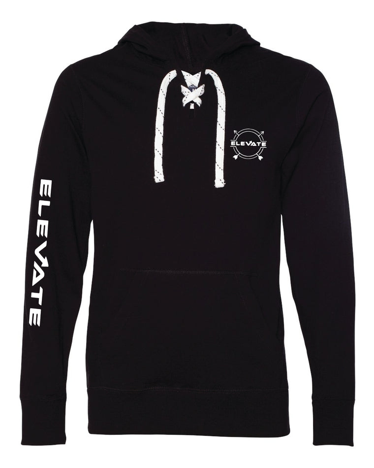 Sport Lace Jersey Hooded Pullover - Black