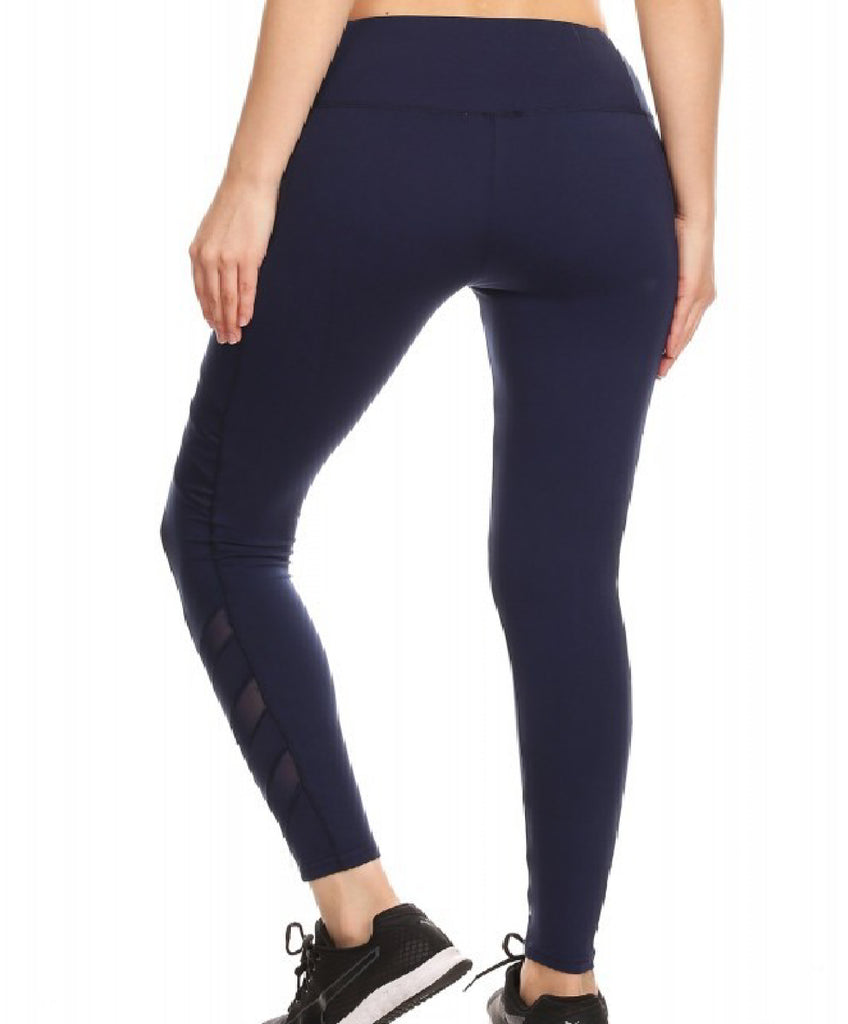 Sport Leggings With Side Pockets - Navy