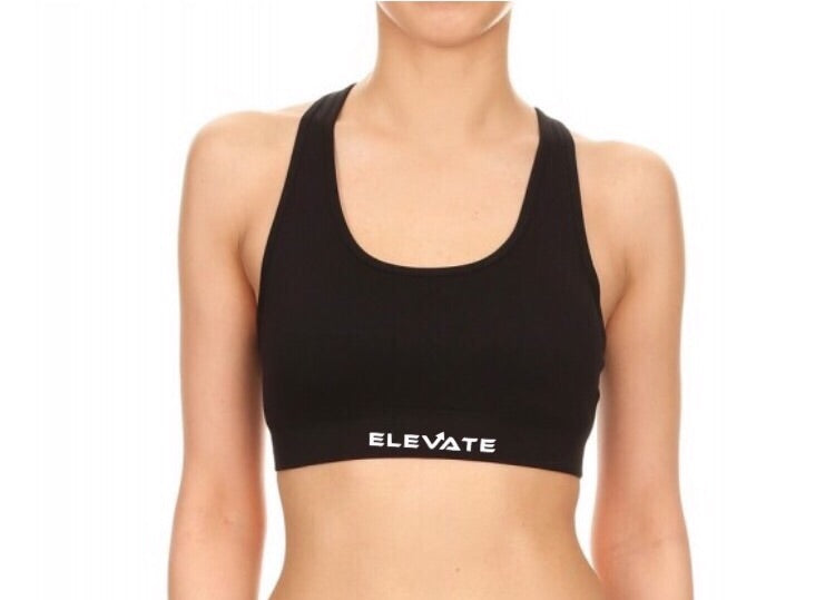 Womens Double Wide Straps Activewear Sports Bra/ Black – Elevate